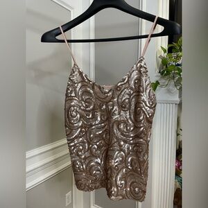 Mango Rose Gold Sequin Blouse